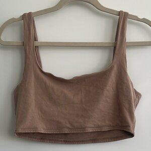 Aritzia Babaton Sculpt Squareneck Cropped Tank Brown, Size L
